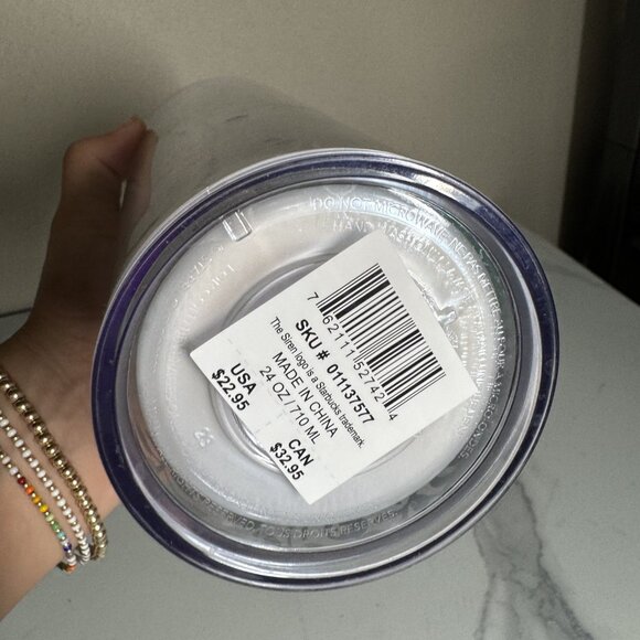 2022 Starbucks Siren Mermaid Iridescent Cold‎ Cup Tumbler 24 oz NEW - Picture 5 of 5